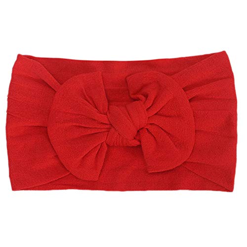 1pc Bandeau Cheveux Bébé Fille Baptême Bowknot DAY8 Bandeau Bébé Fille Naissance Cérémonie Photographie Enfant Headband élastique Fête Cadeau Naissance Bébé Anniversaire (0.5-3 ans, Rouge) Cover