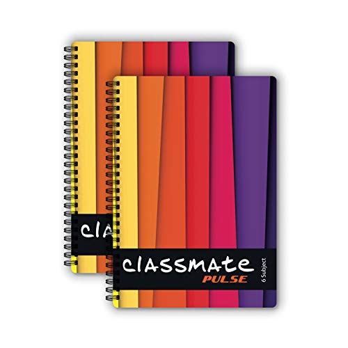 Image of Classmate Long Notebook, Single Line (Pack of 6) Soft Cover 6 Subject Spiral Binding Notebook, Single Line