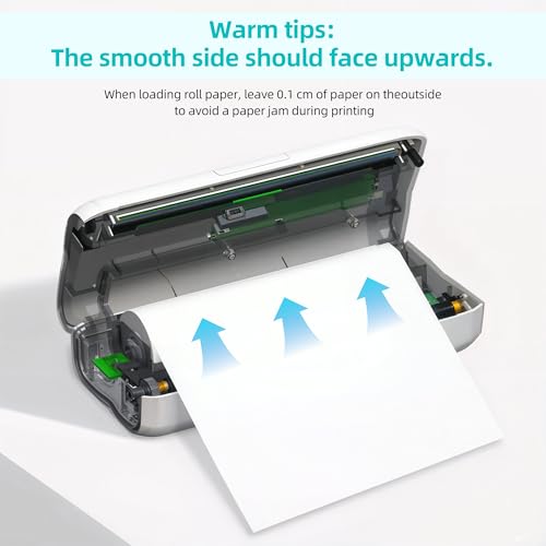 (4 Rollen) Thermopapier A4 für tragbare Drucker (ca. 116Blatt), Thermodrucker Papier A4, Schnell trocknendes, BPA-freies Thermal Paper, perfekt für Datei-Webseiten-Fotodruck