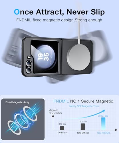 Image of NO.1 Magnetic for Samsung Galaxy Z Flip 7 FE Case Compatible with MagSafe[Military Grade Drop Tested][Translucent Matte][Anti-Fingerprint] Soft Silicone Bumper for Samsung Flip 7 FE Case,Black