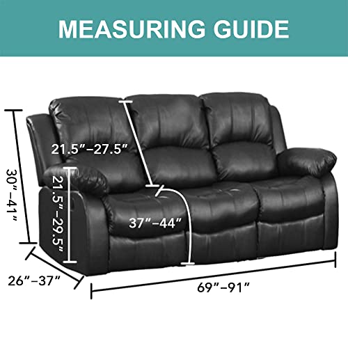 Secertmu 8-Pieces Recliner Sofa Covers Velvet Stretch Reclining Couch Covers For 3 Cushion Reclining Sofa Slipcovers Furniture Covers Thick Soft Washable (Dark Grey, 3 Seat) #TOP4