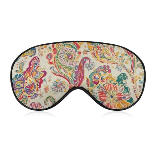 70s Disco Paisley Pattern Sleep Mask Eye Shade Cover Adjustable Strap for Travel Lunch Break Women Men