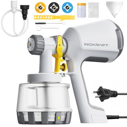 InoKraft Paint Sprayer, 600w HVLP Sprayer Includes 3 Patterns & Whole Cleaning kit for House...