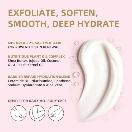 Urea Cream 60 Percent for Feet Maximum Strength, 2% Salicylic Acid, 5.29 oz — view 3