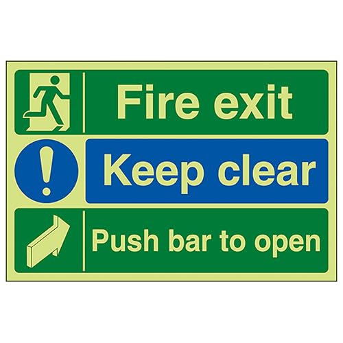 Panneau de signalisation plastique de secours 300x200mm visible la nuit