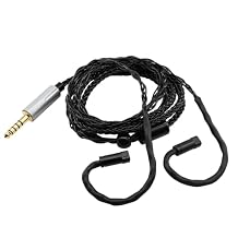 Youkamoo QDC Recessed 2 Pin IEM Earphone Upgraded Cord 4ft 4.4mm Balanced Earphone Cable in Ear Monitor Cable Compatible with ZSN Pro ZS10 Pro NF2u KZ ZSX Black