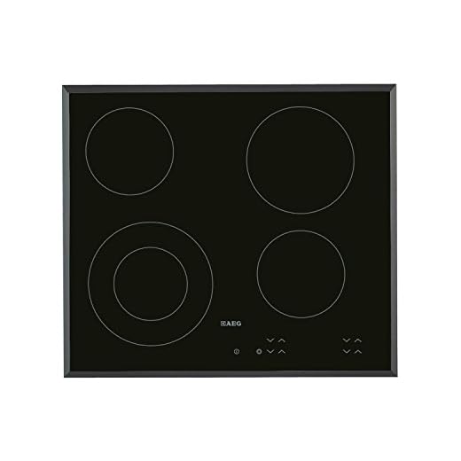 AEG 3000 Series Ceramic Hob HK624010FB, Built-in Hob, 4 Zones with extendable cooking zone, 60cm, Heat Indicators, Touch Controls, Child Safety Lock, OptiFix - One Step Install, 38x560x490mm, Black