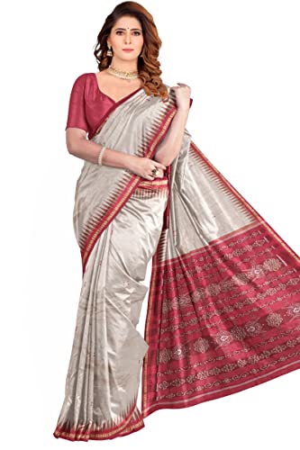 Image of Odisha Sambalpuri Handloom Ikat Women's Cotton Saree, Odisha Handloom Handmade Pure Cotton Khandua Saree, Ikkat Orissa Traditional Handloom Saree Without Blouse