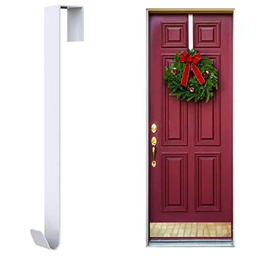 Cintre de Guirlande en Métal pour Décoration de Mur de Maison Bureau Porte de Mariage de Noël Crochet de Guirlande 15 Pouces, Cintre de Couronne pour Présentoir Intérieur Extérieur (Blanc, 1 Paquet)