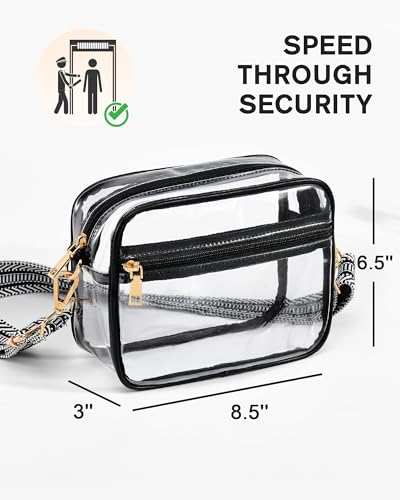 Image of BS-VOG Clear Crossbody Bag Stadium Approved, Clear Purses for Women, Small Stadium Bag for Events Concerts Sports Fans