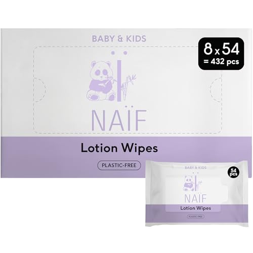 Lingettes lotion sans plastique Naïf bébé x432 pour fesses corps visage