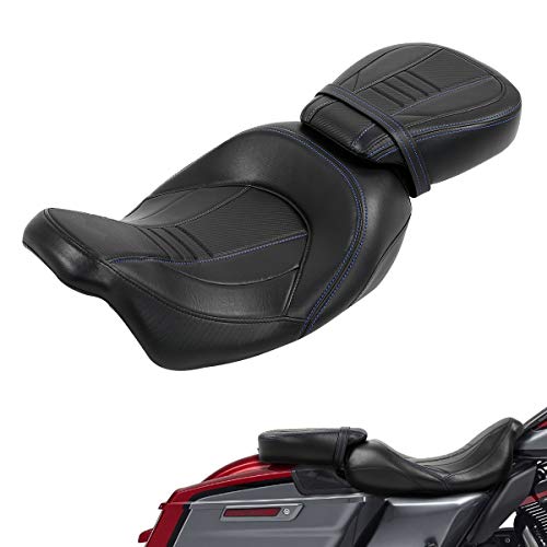 Aftermarket nuovissimo TCMT Sedile a due piani per pilota e passeggero a basso profilo adatto per Harley Touring Street Glide Road King 2009-2023 Road Glide 2015-2023
