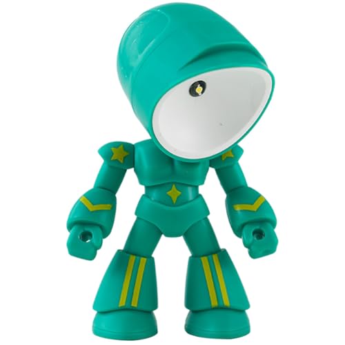 SEWOART Lámpara de Noche para Dormitorio Infantil Forma de Robot Pequeña Luz de Noche a Pilas Cálida y Ajustable Lámpara de Escritorio Decorativa