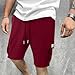 GOFULY Cotton Shorts Men Fashion Drawstring Elastic Waist Outdoor Summer Athletic Shorts Men Slim Fit with Multi Pockets Solid Big and Tall Pants 2025 Wine S