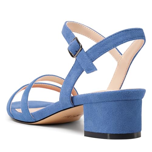 Castamere Womens Low Chunky Block Kitten Heel Open Toe Ankle Strap Slingback Sandals Gladiator Prom Dress 1.2 Inches Heels4