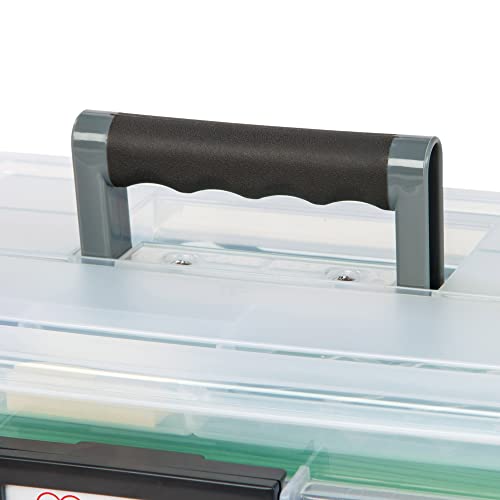 Iris Usa 19 Quart Weatherpro Plastic Office Storage Portable Letter Size File Box With Organizer-Lid And Seal And Secure Latching Buckles, Weathertight, Clear With Black Buckle, 1 Pack #TOP7