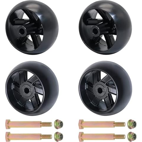 YiaChuii 4PCS Deck Gauge Wheels for AYP Husqvarna 532174873 589527301, MTD 174873 133957 532133957 734-3058, Cub Cadet 753-04856A Lawn Tractors and Zero Turn Mowers Deck with Bolts & Nuts Cover