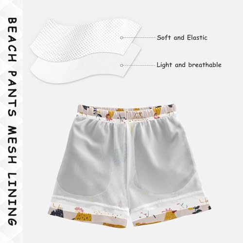 Pigsaly Boys Swim Trunks Chickens Light Pink Rooster Boys Board Shorts Swimsuit Swimwear Summer Bathing Suit 2T4