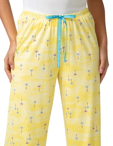 Image of HUE Women's Summer Vacation Pajama Separates, Soft, Whimsical Print Pjs with Tropical Beach Themes, Flip Flops, Cocktails