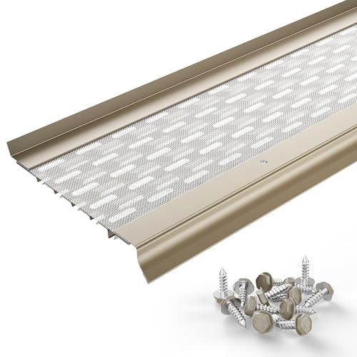 Image of Standard Gutter Guards, 5 Inch, 35 FT, Aluminum, Sandcastle