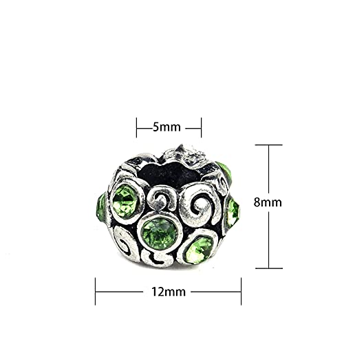 60 Pieces Assorted European Beads With Plating Silver Metal Alloy Rhinestone Large Hole Spacer Beads For Diy Charm Bracelet Jewelry Making (Inlaid Drill Alloy) #TOP3