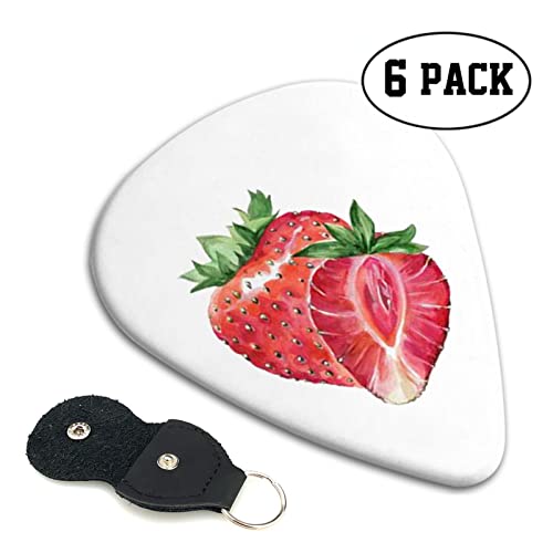 Strawberry Lot de 6 médiators pour guitare acoustique, guitare électrique, basse, ukulélé – fins, moyens et épais - Les Beatles, Paul McCartney, John Lennon, RIngo Starr, George Harrison Strawberry Lot de 6 médiators pour guitare acoustique, guitare électrique, basse, ukulélé - fins, moyens et épais – Image 3
