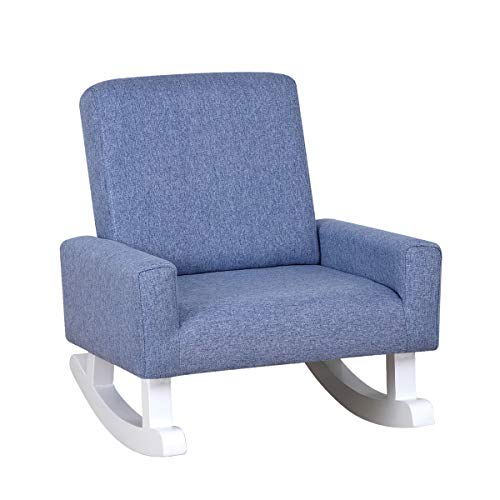 Yoonnie room Baby Rocking Chair,Toddler Chair,Kids Chair,Kids Sofa, Shaky Wooden Foot and Linen Fabric,Toddler Rocking Armchair for Boys and Girls Rest (Blue)
