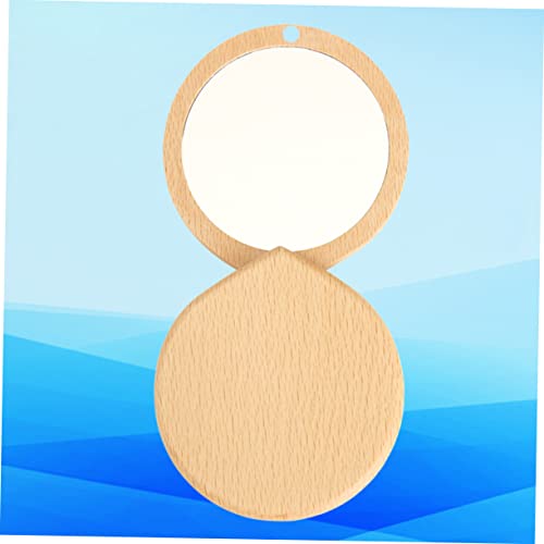 FOMIYES 3 espejos portátiles de maquillaje de madera miniatura 4