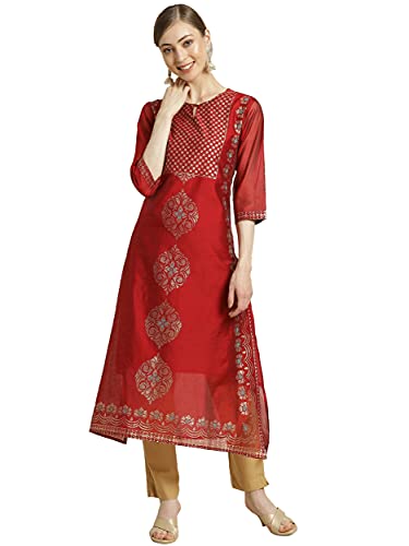 70% OFF on Juniper Maroon Modal Chanderi Printed Straight Kurta 70% OFF on Juniper Maroon Modal Chanderi Printed Straight Kurta