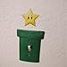 Warp Pipe Single Light Switch Wall Plate Cover - Handmade Video Game Room Decor Geek Gamer Bedroom Living Room (Green - Single Toggle Light Switch Cover 1-Gang)