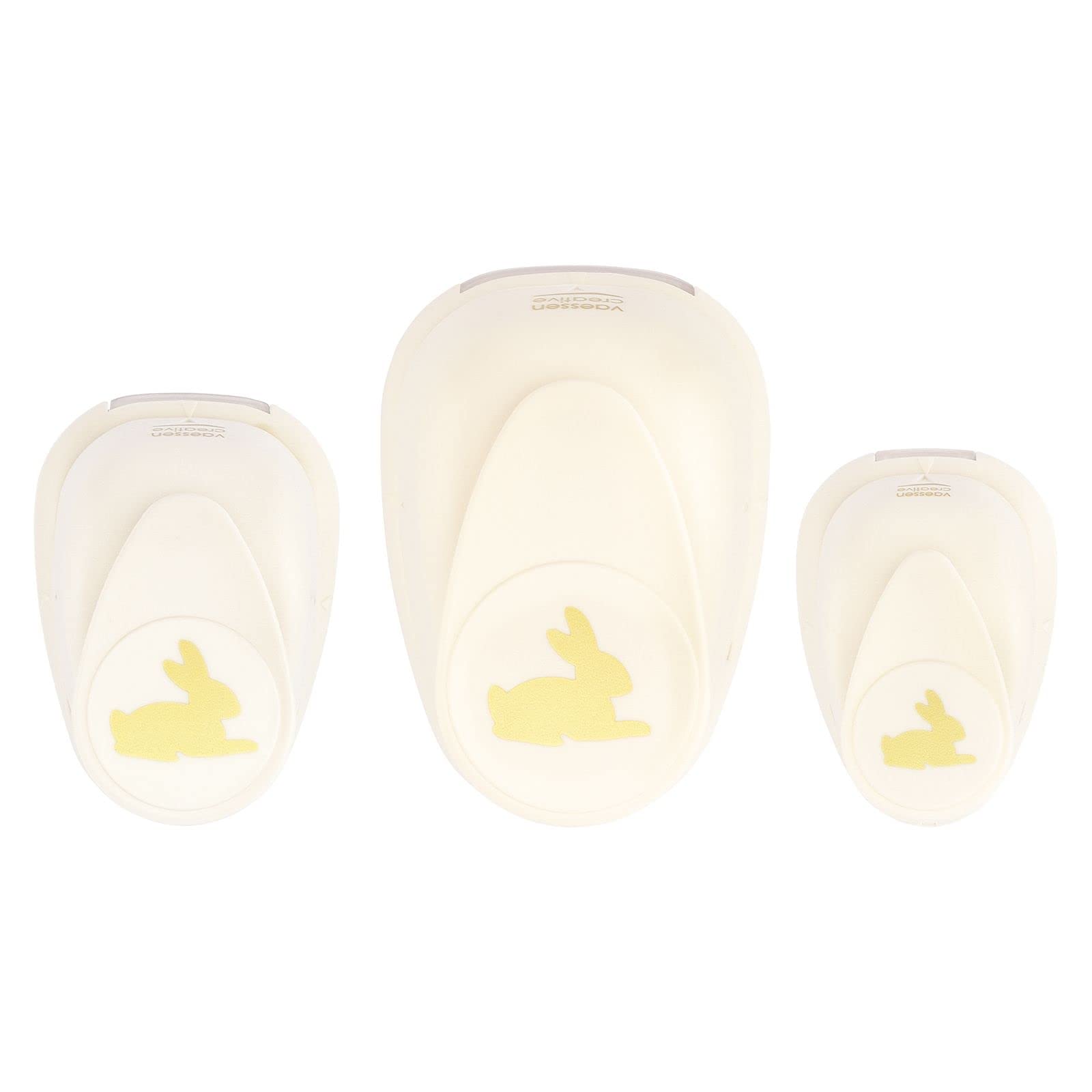 Vaessen Creative Craft Punch Set 3pcs - Rabbits - 1.2 x 1.4", 0.8 x 0.9" & 0.5 x 0.6"- for Paper Crafting, Card Making and Scrapbooking