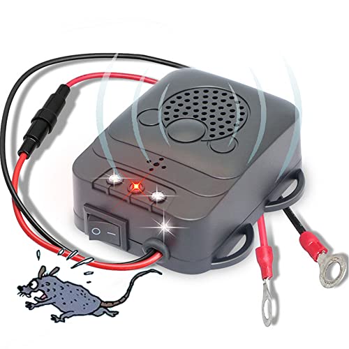 Dianyuan Repelente de Ratas Ultrasonico Coche,Repelente de Animales Bajo el Capó,Ahuyentador de Ratones con LED 12V,para Garaje, casa, almacén, desván Cover