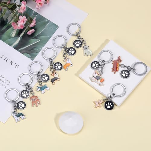 WEWAYSMILE Welpe Schlüsselanhänger, Hunde Schlüsselanhänger, Niedlicher Welpe-Schlüsselanhänger, Für Dekor Auto Schlüsselanhänger Tag Personalisierte Geschenk, Länge: 2.95 Zoll/7.5 cm (Mops)