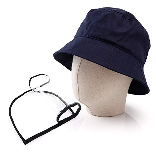 YY LIU Visera Protectora para la Cara Protector Facial de Seguridad Cubierta de Seguridad Anti Salpicaduras Cara de plástico Escudo Sombrero de Pescador Blue Cover