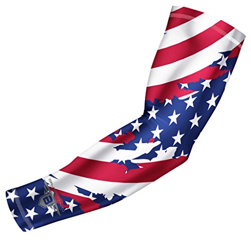 Image of Bucwild Sports USA Mexico P. R. Flag Compression Arm Sleeve - Youth - Adult - Baseball Football