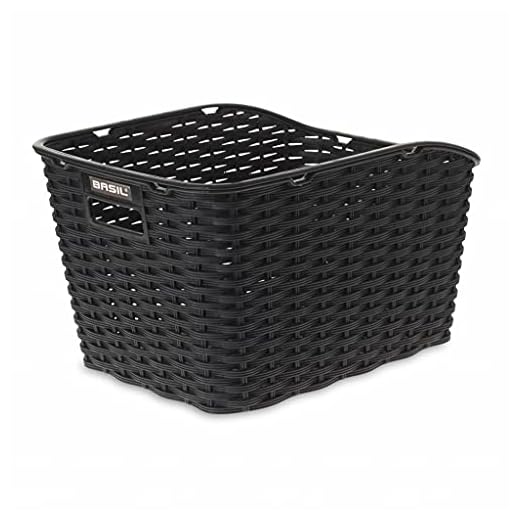 Basil Weave WP Synthetic Woven Rear Bicycle Basket - Black