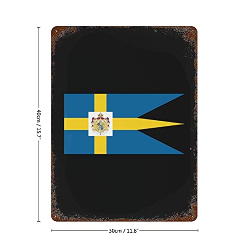 Placa de hierro de la bandera sueca real, cartel metálico decorativo de alta resistencia 3