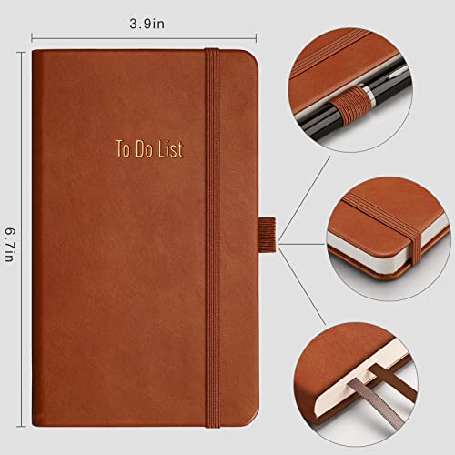 Rettacy To Do List Notepad - Undated Daily To Do List Weekly Planner Note Pad With 100Gsm Thick Paper,192 Pages,Pen Holder,Back Pocket,Hardcover,Portable A6 Size 3.7" X 6.6" #TOP2