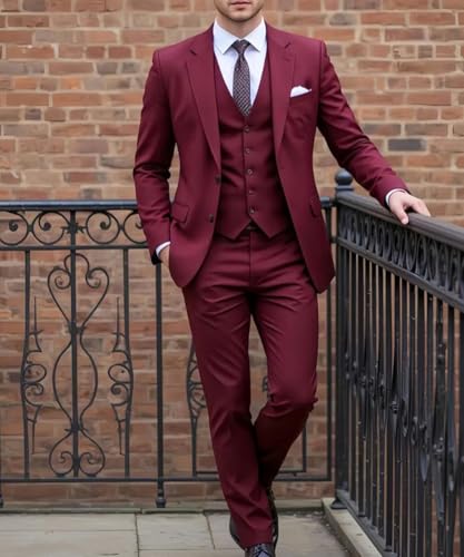 3 Piece Men's Suits Slim Fit Blazer Formal Suit for Men Vest and Pants Set Two Buttons Tuxedo for Wedding Prom Groom3