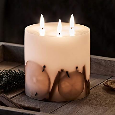 Lights4fun Large Winter Candle with Timer Cover
