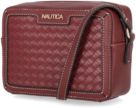 Nautica Women's Candid Camera Adjustable Crossbody Bag, Cabernet Woven