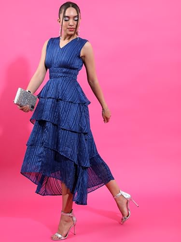 Image of Tokyo Talkies Women's Sleeveless V-Neck Solid Dresses| Stylish| Party Dresses