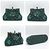 CORIOS Vintage 1920s Perle Sac de Soirée Floral Embrayage Paillettes Pochette pour Femme Sacs à Main D'épaule de Mariée Élégant Sacs Fourre-Tout pour Cocktail Ceremonie Fête Mariage Vert #5