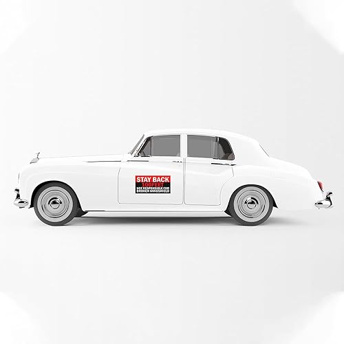 Miniatura 4 de [7.5 x 3.75] Adhesivo de 100 pies con texto en inglés "Stay Back", no responsable del parabrisas roto, para mantener la distancia segura, calcomanía