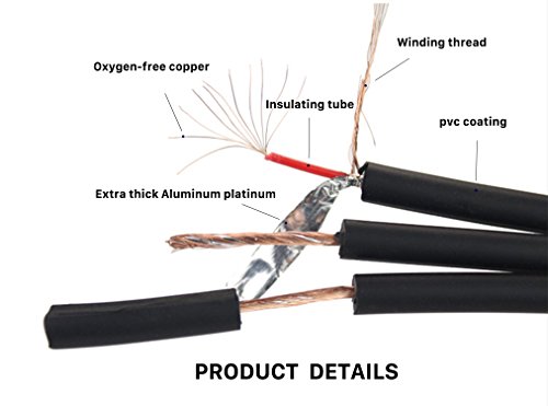 Devinal [50 Feet] 1/8 Inch Male Stereo To Dual 1/4 Mono Male Audio Cable, 3.5Mm Trs To Dual 6.35Mm Ts Y Splitter Breakout Cord, Gold Plated Heavy Duty Durable #TOP3