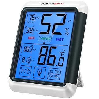 ThermoPro TP55 Digital Hygrometer with Jumbo Touchscreen