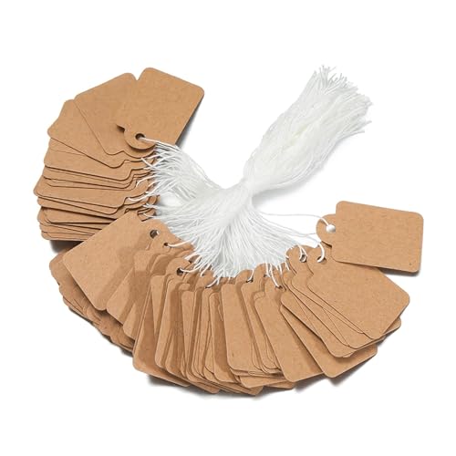 Etiquetas de joyería rectangulares de 22x35mm en color marrón para control de precios, 1200 piezas