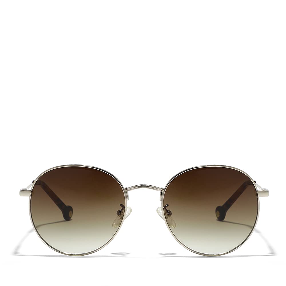 Eyewa - LIMITLESS,Unisex Sunglasses,Round Sunglasses,UV Protection: UV400 (Gold,Brown)