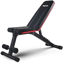 PASYOU Banco de Pesas Musculación, Banco Abdominales Plegable 7 en 1, Banco Pesas Ajustable adecuado para el hogar y el gimnasio, Negro, Capacidad de peso 230KG