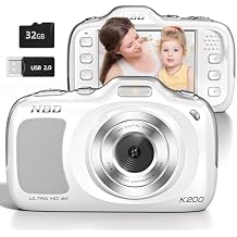Digital Camera,Autofocus 4K Vlogging Cameras for Photography with 32GB Card,64MP Portable Compact Point and Shoot Digital Camera for Teens Kids Adult Beginner with 16X Zoom Anti Shake White